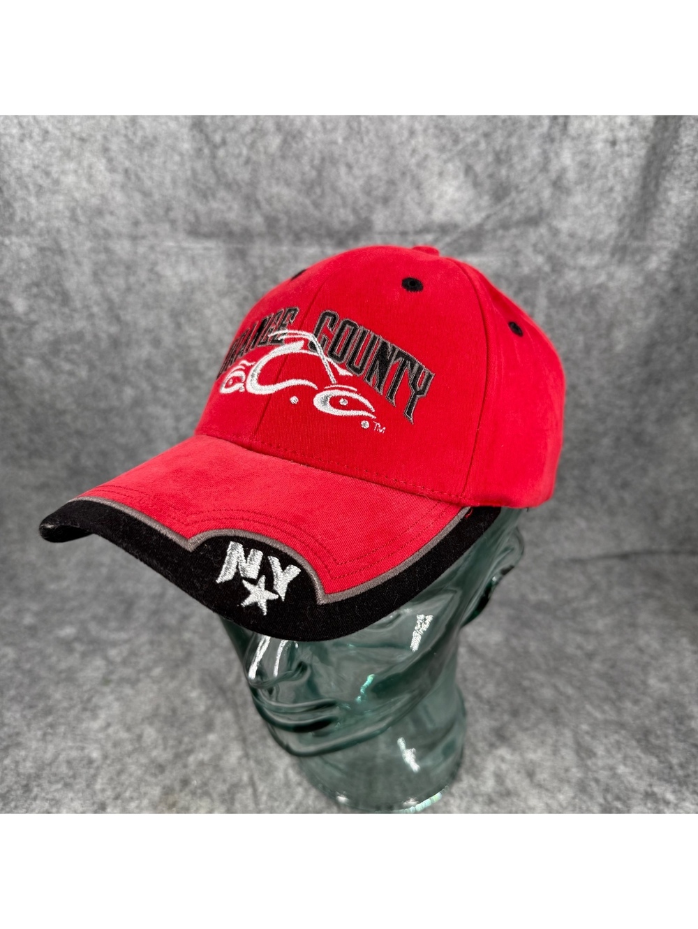Orange County Choppers Stretch Cap Red Black Silver NY One Size Fits Most 199